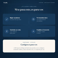 Cartigen Vitalik es para vos si te cuesta bajar escaleras, te levantás duro, caminás un rato y las rodillas te piden parar o sentís crujidos al moverte